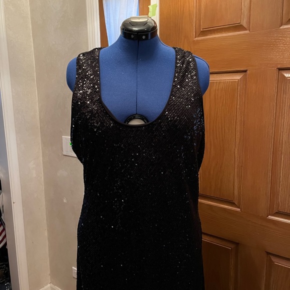 Banana Republic Black Sequence Bias-Cut  Dress - Picture 2 of 7